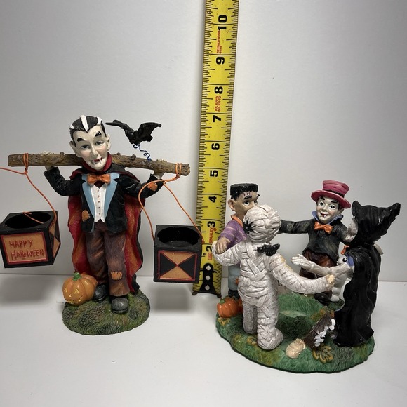 4/$25 Sale! Lot Of 3 Halloween Figures Vampire Spooky Tree Mummy - Picture 7 of 10